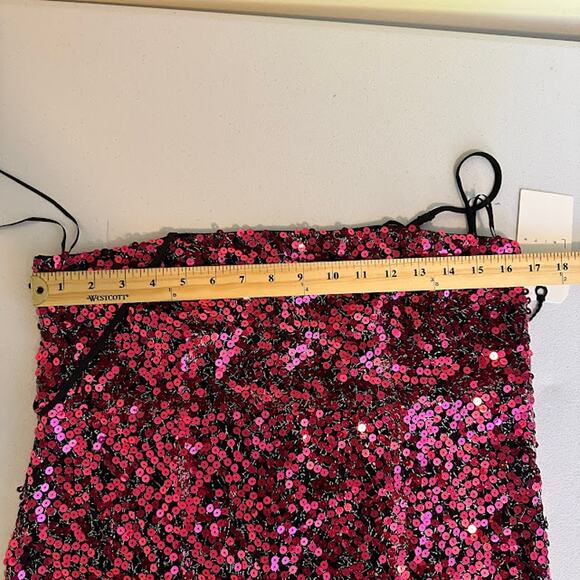 Leith NWT Women's Magenta Pink Sequin Mini Slip Party Dress Size M Cocktail - Picture 5 of 10